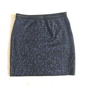 2/$30 MARCCAIN Blue Leopard Print Mini Skirt Bow Waist